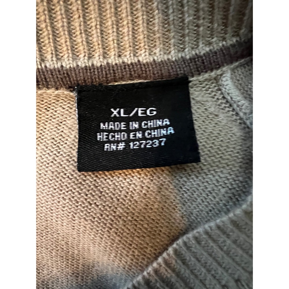 Haggar Mens XL Argyle V-Neck Sweater Vest Beige Tan - Picture 5 of 8